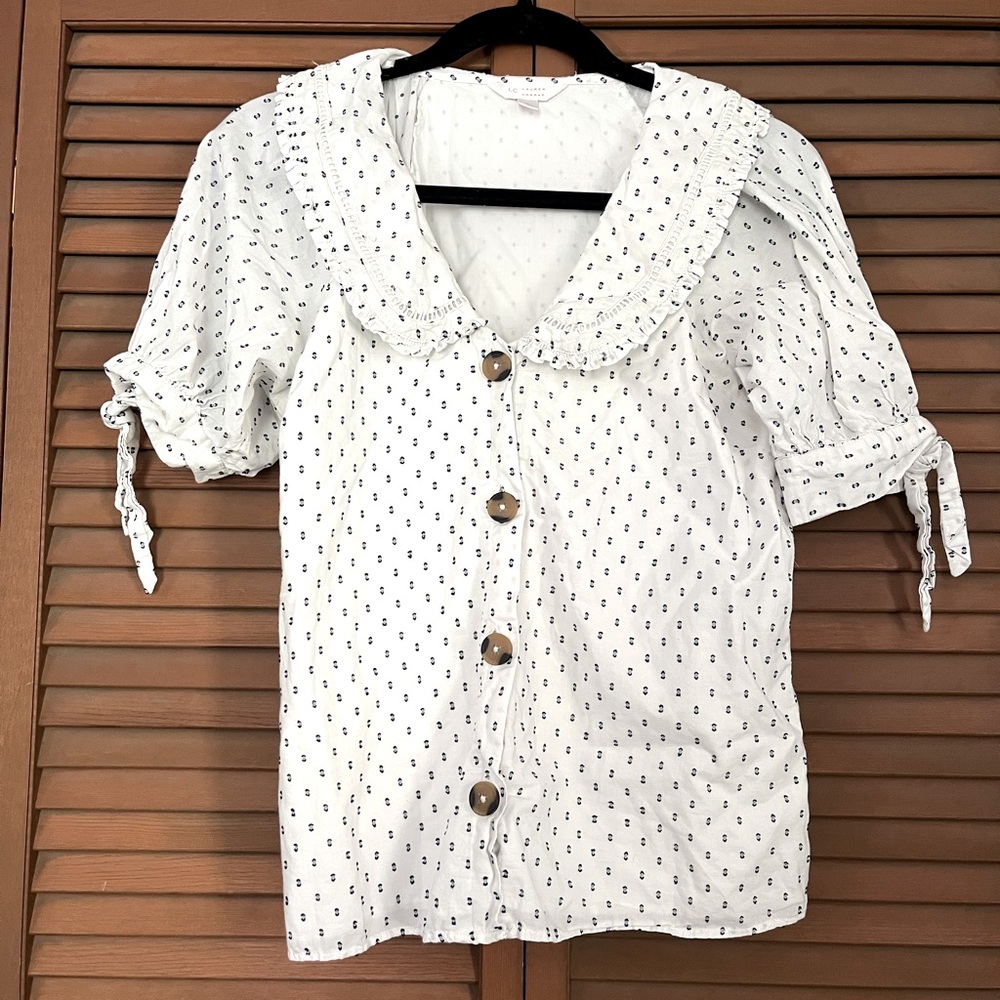 LC Lauren Conrad Peter-Pan Collar Ruffled Blouse